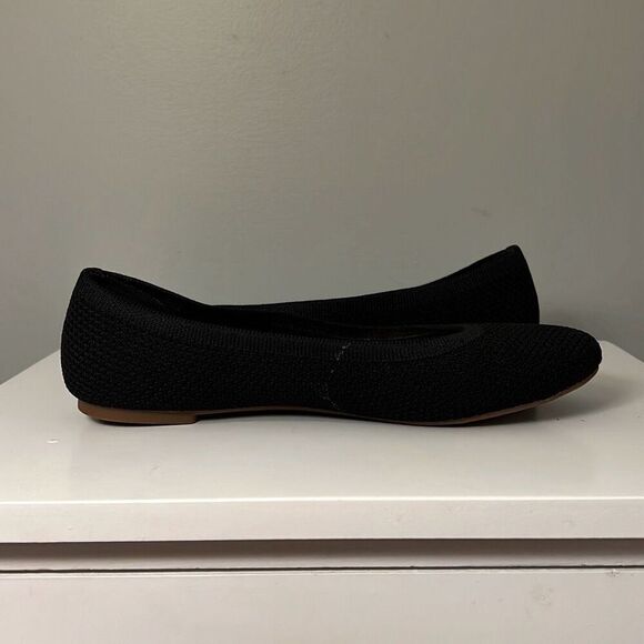 Lucky Brand Women's Black Solid Knit Slip On Round Toe Ballet Flats - Picture 9 of 9